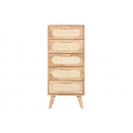 Sinfonier cuatro cajones Rubberwood Ratán 