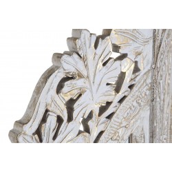 Biombo decapé natural madera tallada Yedra