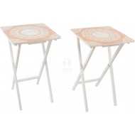 Conjunto de mesita auxiliar madera Modelo Mandala