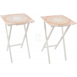 Conjunto de mesita auxiliar madera Modelo Mandala