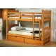 Litera madera maciza dos camas y cajones color miel Literas madera