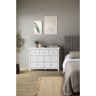 Cómoda dormitorio blanca de siete cajones Modelo Elena