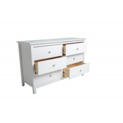 Comoda dormitorio blanca seis cajones Modelo Elena