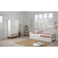 Cama Blanca Nido con cama elevable Elisa 90x190cm/90x180 cm.