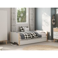 Cama Blanca Nido con cama elevable Kiara 90x190cm/90x180 cm. 