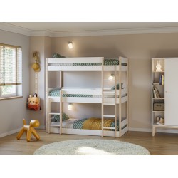 Litera Tres Camas 90 CM -Litera Juvenil Triple-Litera con Cama Montessori