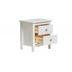 Mesita de noche dos cajones blanco Elena