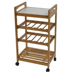 Botellero de madera tapa ceramica color nogal Luna