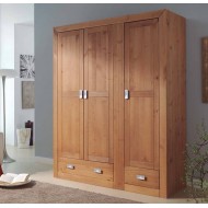 Armario tres puertas rústico madera de pino color nogal Jalisco