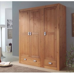 Armario tres puertas rústico madera de pino color nogal Jalisco