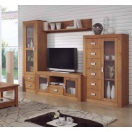 Composición apilable  mueble de comedor rústico cera nogal  Jalisco III