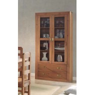 Vitrina salón comedor rústica acabado en cera nogal Jalisco