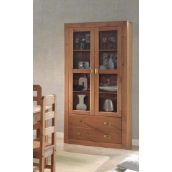 Vitrina salón comedor rústica acabado en cera nogal Jalisco