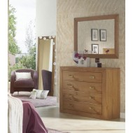 Cómoda dormitorio rústica  madera pino nogal Jalisco