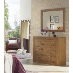 Cómoda dormitorio rústica  madera pino nogal Jalisco