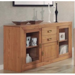 Aparador de comedor rústico madera pino cera color nogal Jalisco