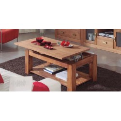 Mesa de centro elevable rústica cera nogal Jalisco