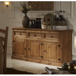 Aparador rústico de comedor tres puertas nogal Veracruz