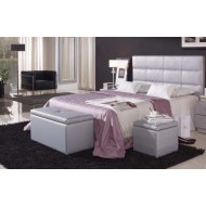 Banqueta abatible para pie de cama polipiel Modelo Cuadros