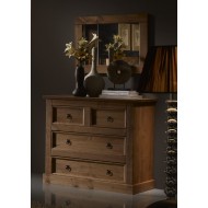 Cómoda con espejo estilo rústico cera nogal  Veracruz