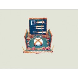 Cesta de picnic mimbre con set cuatro cubiertos