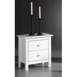Mesita de noche dos cajones blanco Elena
