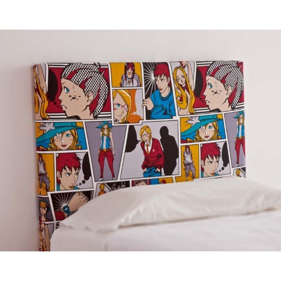 Cabecero de cama de 90 tapizado en tela para dormitorio Comic