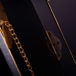 MUEBLE 8 CAJONES NEGRO-ORO MADERA 130 X 24 X 50,50 CM