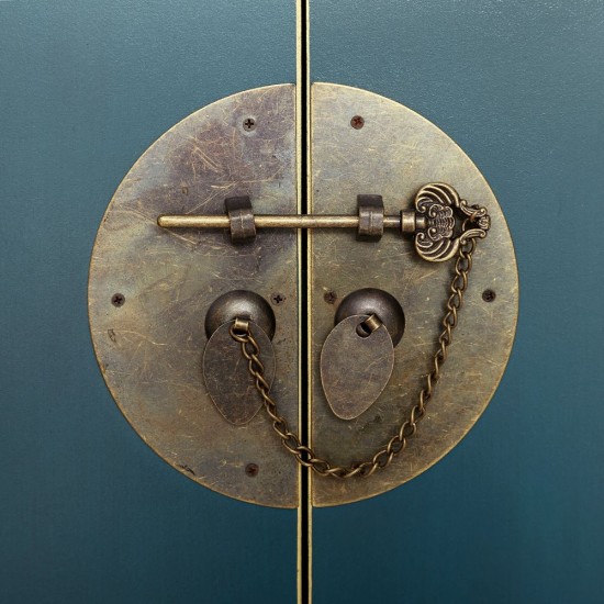 MESITA 2 PUERTAS Y 1 CAJ?N AZUL DM 45 X 26 X 69 CM