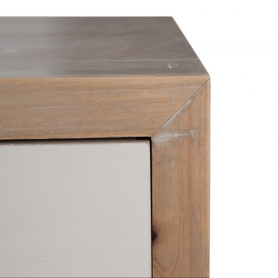 CONSOLA GEOM?TRICO NATURAL-BLANCO 95 X 40 X 75 CM