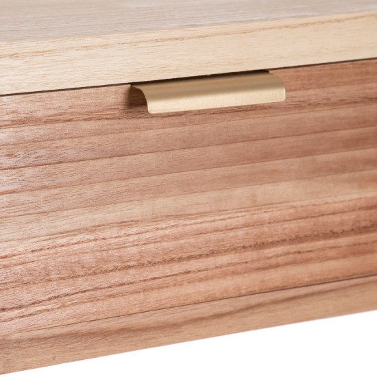 CONSOLA NATURAL MADERA-RAT?N SAL?N 80 X 40 X 78 CM
