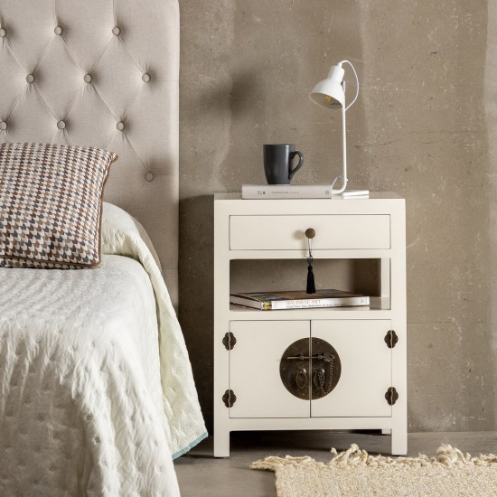 MESITA BLANCO MADERA ''ORIENTE'' 50 X 40 X 66 CM