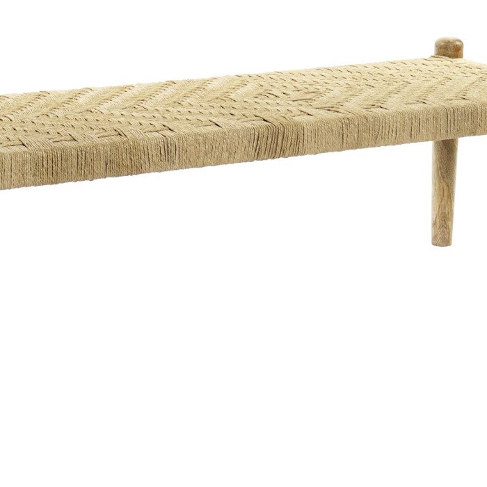 Banqueta descalzadora madera de mango y cuerda Madis