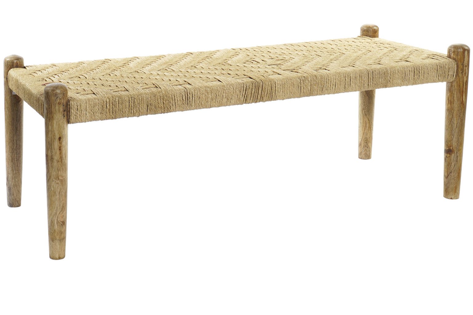 Banqueta descalzadora madera de mango y cuerda Madis