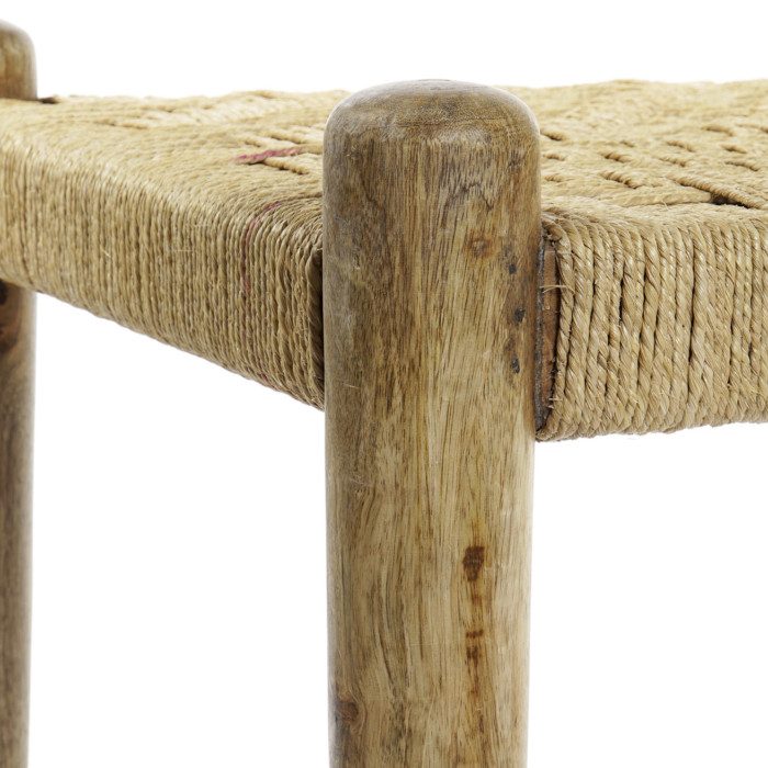 Banqueta descalzadora madera de mango y cuerda Madis - imagen 4