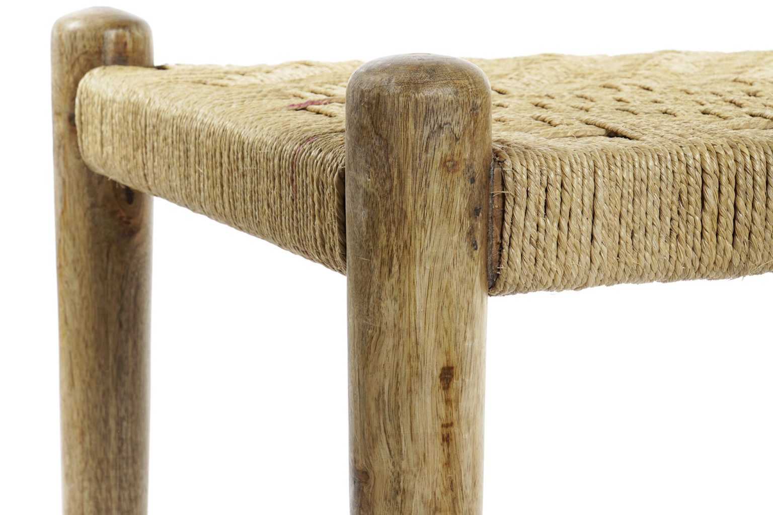 Banqueta descalzadora madera de mango y cuerda Madis - imagen 4