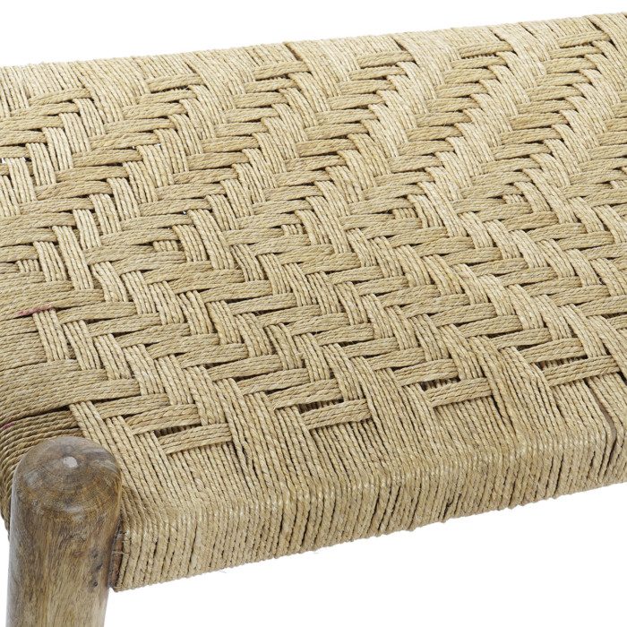 Banqueta descalzadora madera de mango y cuerda Madis - imagen 3