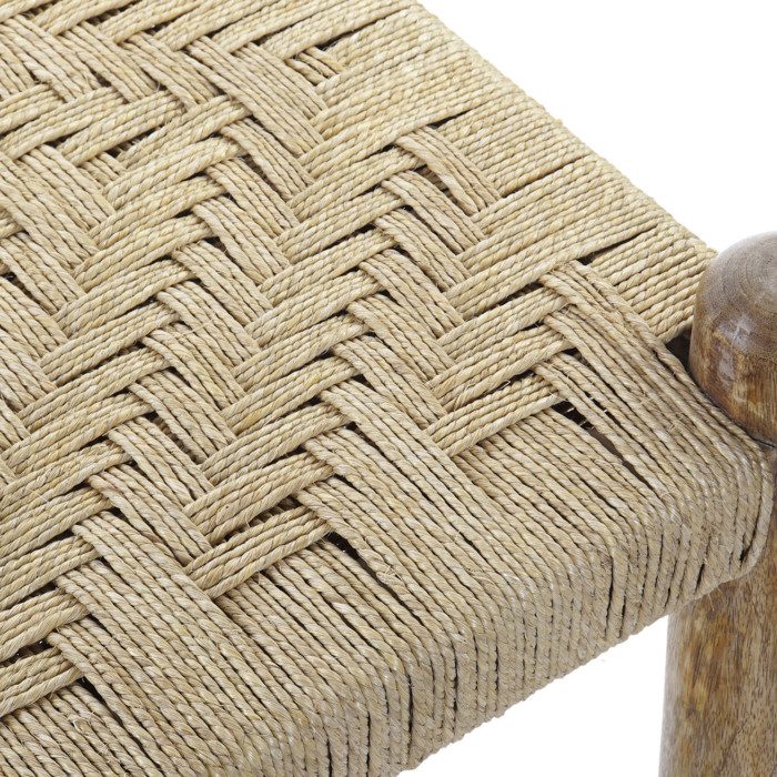 Banqueta descalzadora madera de mango y cuerda Madis - imagen 2