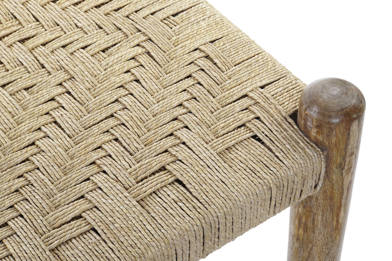 Banqueta descalzadora madera de mango y cuerda Madis - imagen 2
