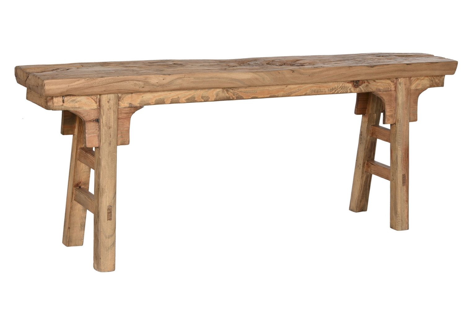 Banqueta descalzadora madera de olmo macizo Petra