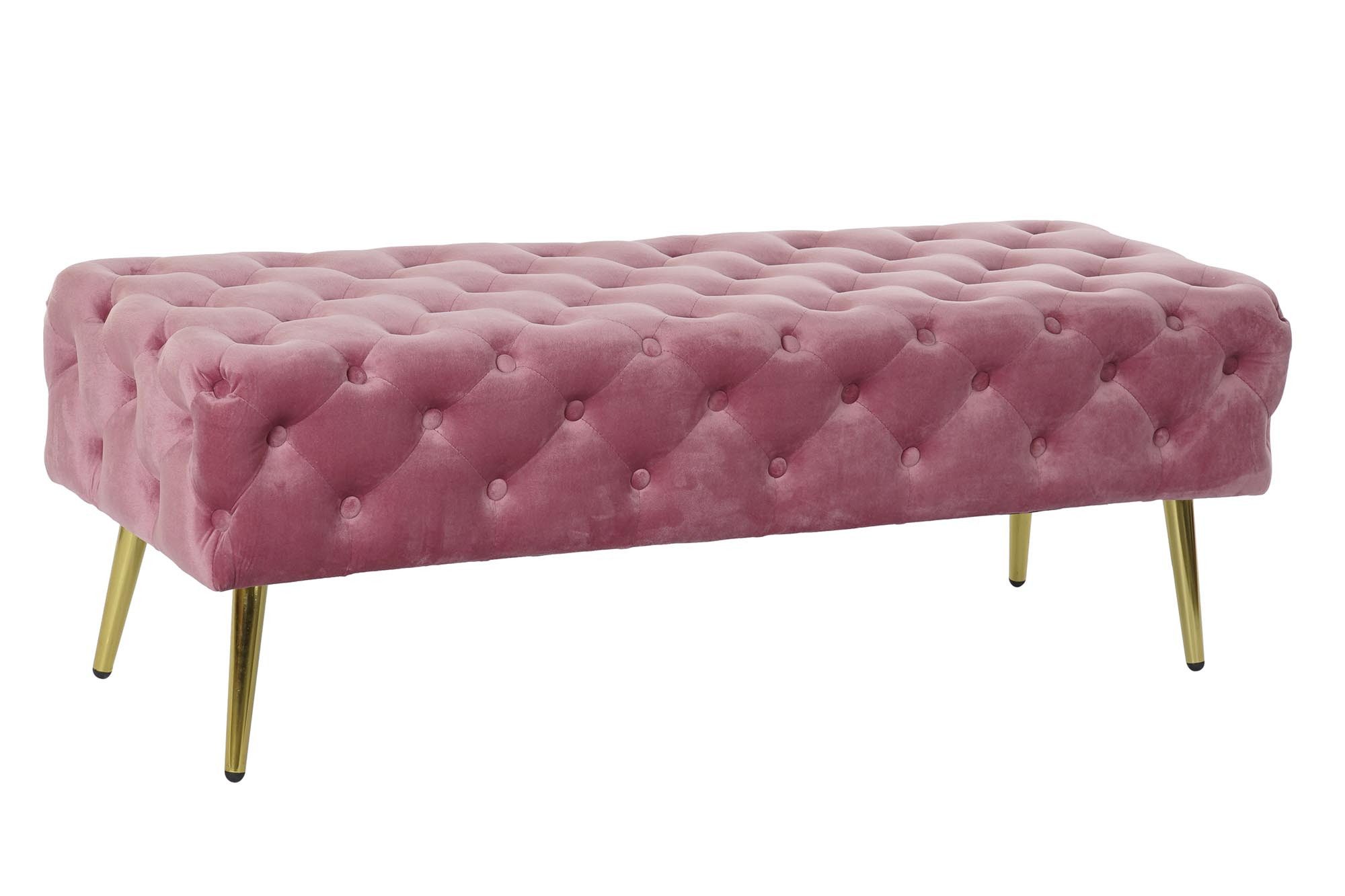 Banqueta pie de cama metal tapizada terciopelo Wine