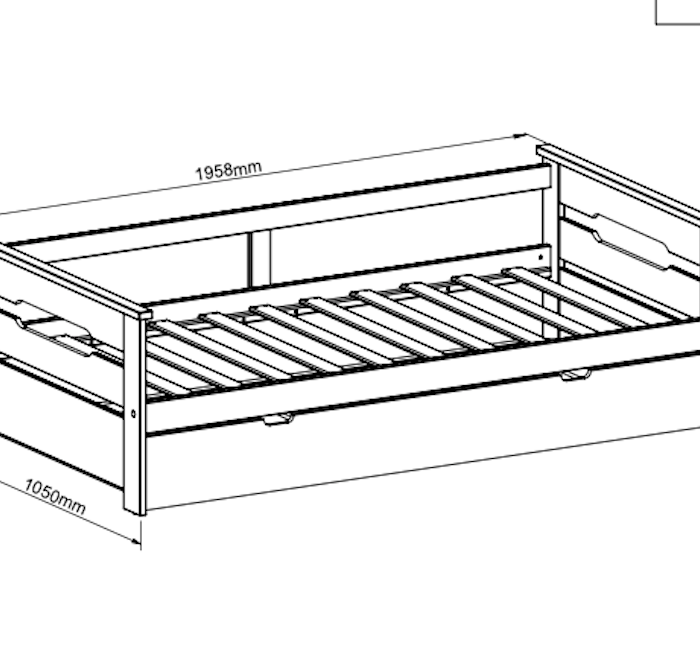 Cama Blanca Nido con cama elevable Elisa 90x190cm/90x180 cm - imagen 4
