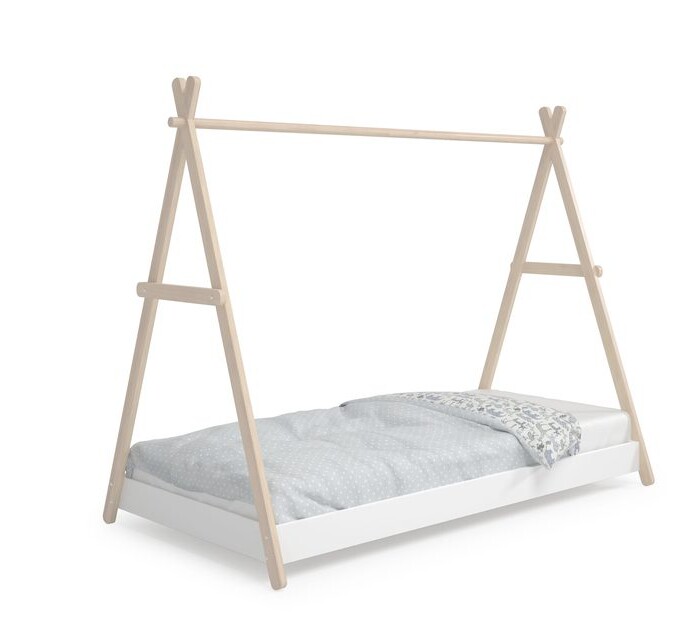 Cama Infantil Montessori Casita Trufa 90x200 Cera Blanca