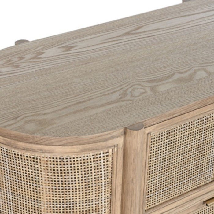 Comoda tres cajones Rubberwood Ratán Natural - imagen 2