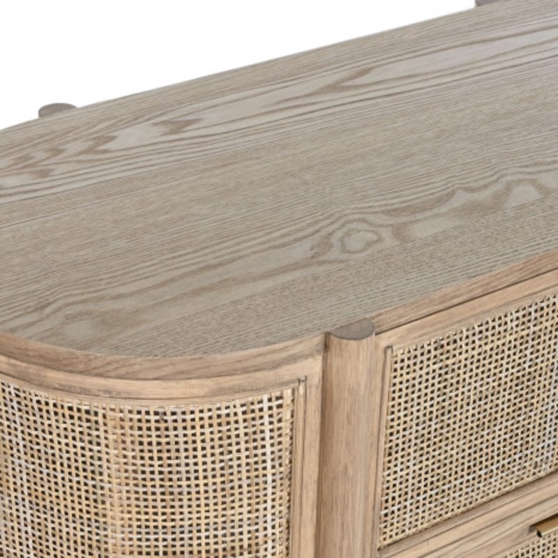 Comoda tres cajones Rubberwood Ratán Natural - imagen 2