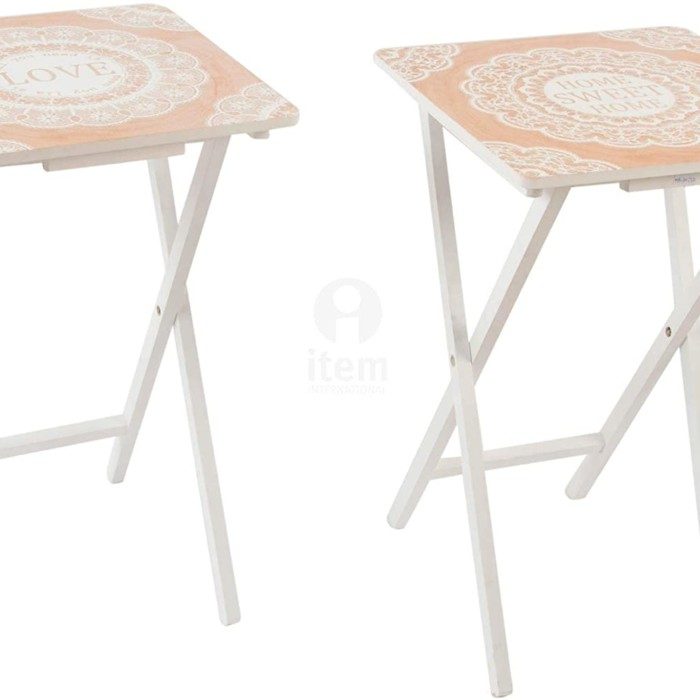 Conjunto de mesita auxiliar madera Modelo Mandala