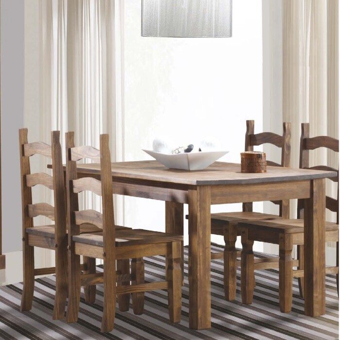 Conjunto mesa de comedor y sillas estilo rústico Modelo Nuevo Arizona