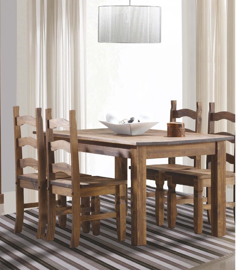 Conjunto mesa de comedor y sillas estilo rústico Modelo Nuevo Arizona