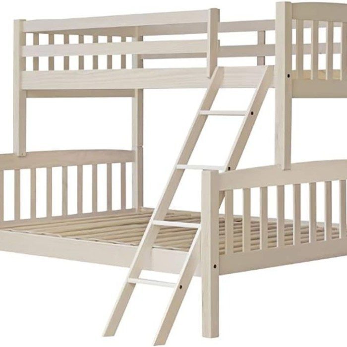 Litera triple 135 madera maciza pino color blanco lavado - imagen 2