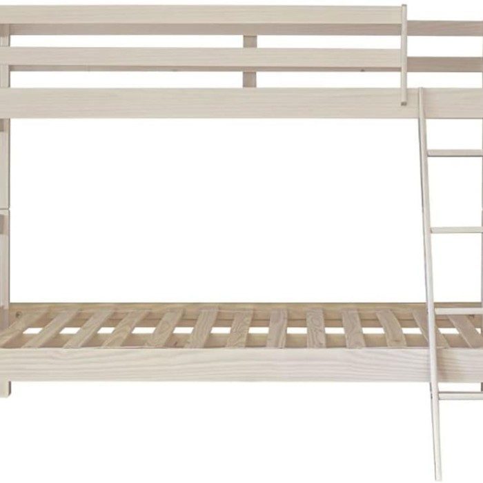 Litera triple 135 madera maciza pino color blanco lavado - imagen 3
